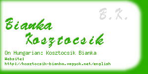 bianka kosztocsik business card